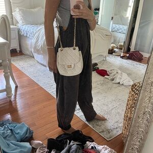 Chic Cream Quilted Shoulder Bag